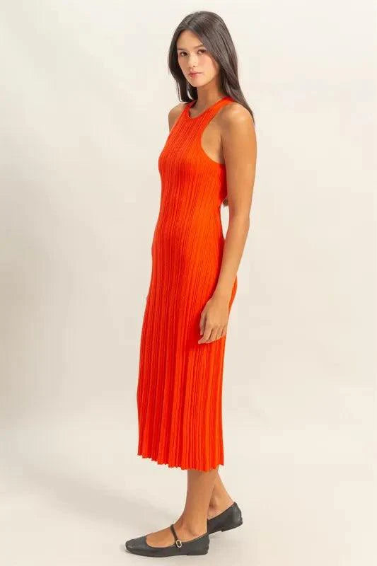 HYFVE Round Neck Bodycon Ribbed Knit Dress-1