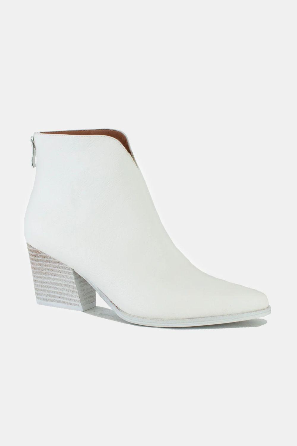 Mayfair PU Leather Block Heel Boots with Back Zippers-2