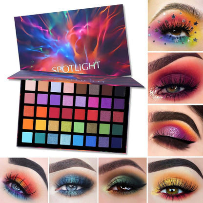 Spotlight Eyeshadow Palette Professional 40 Color Eye Shadow Matte Shimmer Makeup Pallet Highly Pigmented Colorful Powder Long Lasting Waterproof Eye Shadow