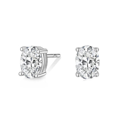 925 Sterling Silver Prong Cubic Zirconia Stud Earrings Jewelry