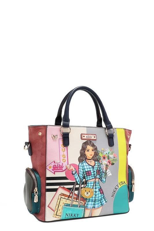 Nicole Lee USA Eco-Leather Handbag with Side Pockets-4