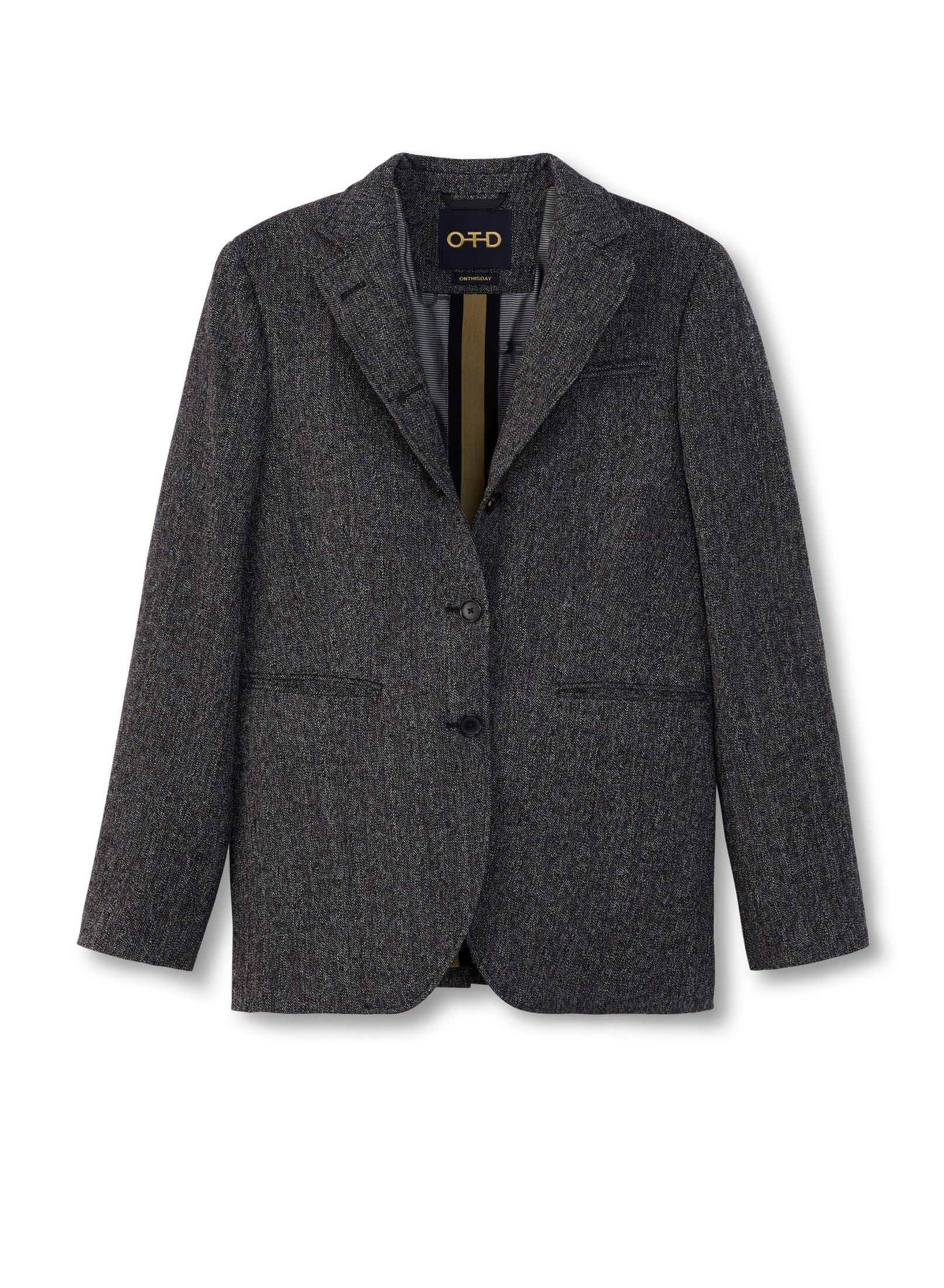 Herringbone Single-Breasted Jacket-1