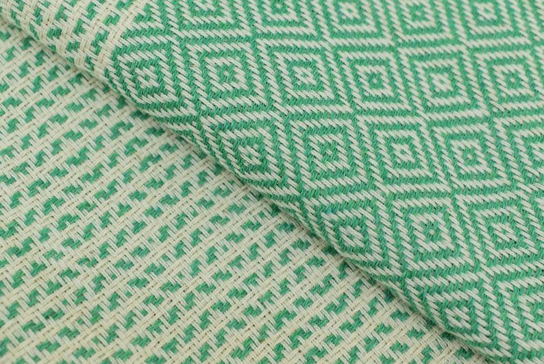DOTTY DIAMOND GREEN TURKISH TOWEL-1