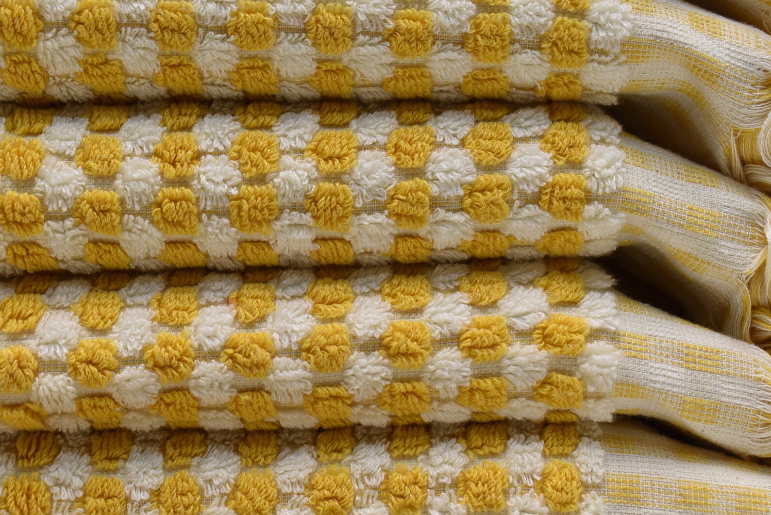 BUBBLE MUSTARD TERRY HAND TOWEL-2