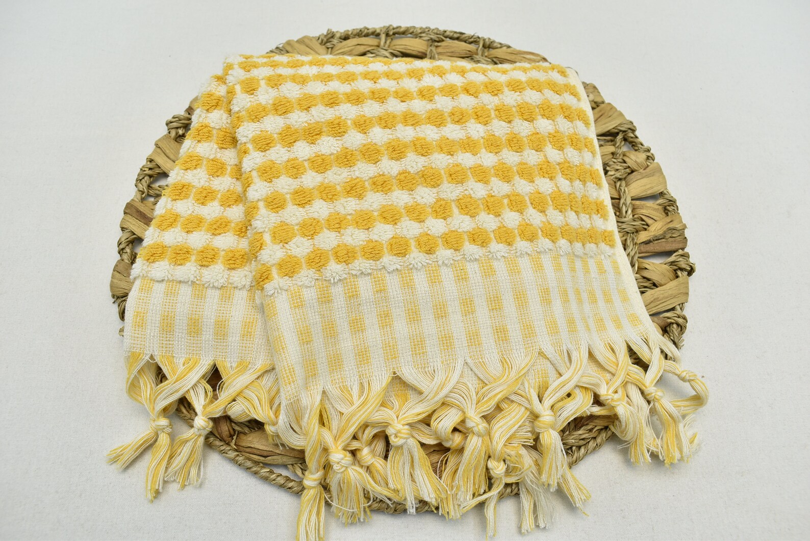 BUBBLE MUSTARD TERRY HAND TOWEL-3