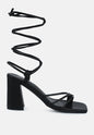 Piri Toe Ring Tie Up Block Sandals-6