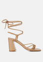 Piri Toe Ring Tie Up Block Sandals-5