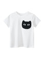 Cat Face Cartoon Pattern Girls T-Shirt In European And American Style For Summer-1