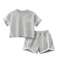 Baby Striped Sleeves Design T-Shirt Combo Shorts Sport Pieces Sets-2