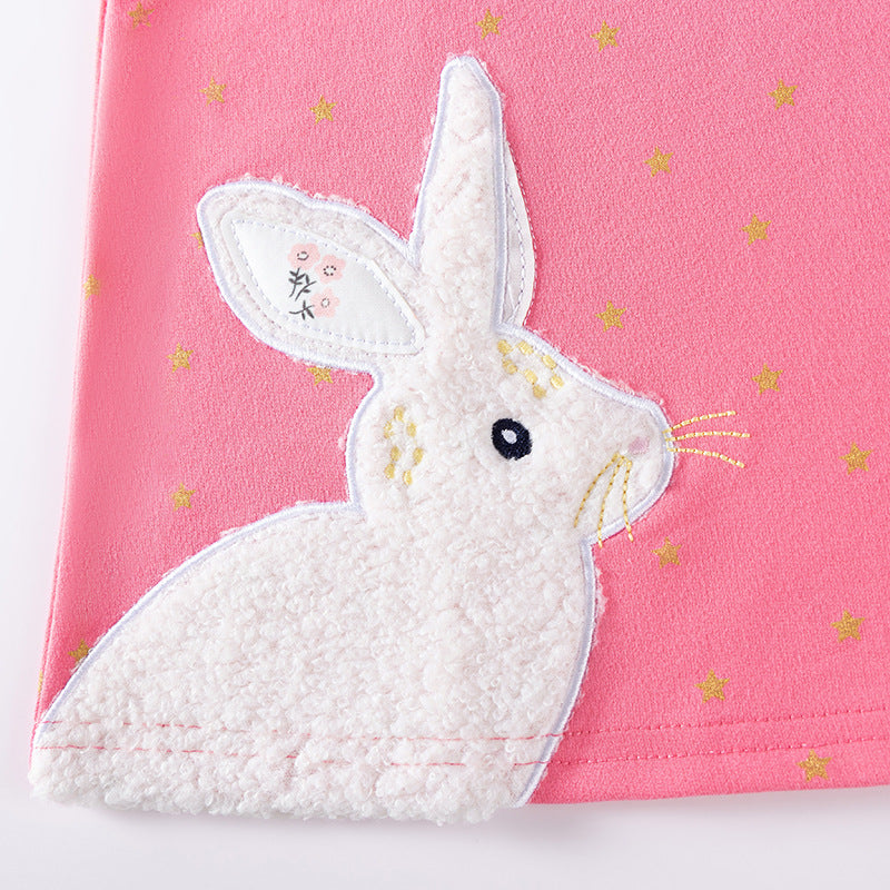 Autumn and Spring Arrival Stars and Animals Cartoon Pattern Long Sleeves Dress for Stylish Girls-3