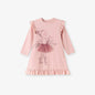 Autumn and Spring Arrival Tulle Decorated Fairy Cartoon Pattern Long Sleeves Dress for Stylish Girls-0
