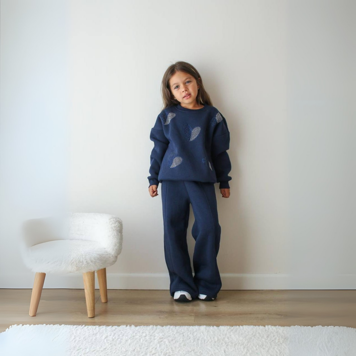 Rhinestone Hearts Girls Casual Set-2