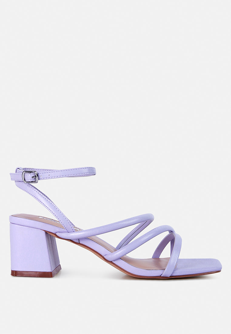 Right Pose Faux Leather Block Heel Sandals-6