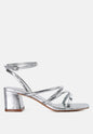 Right Pose Faux Leather Block Heel Sandals-7