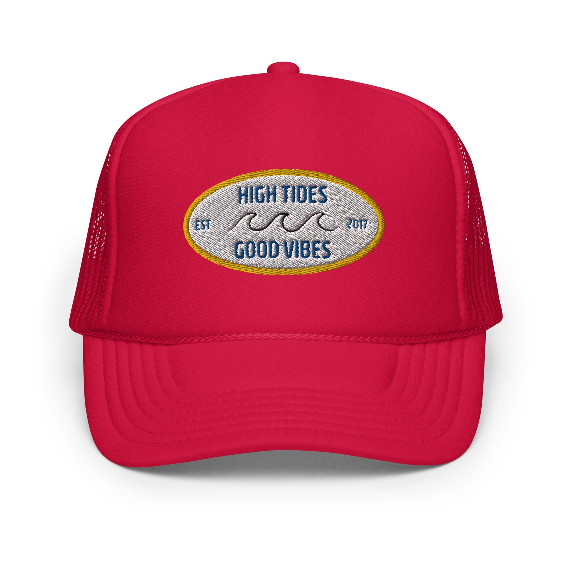 High Tides Good Vibes Foam Trucker Hat-5