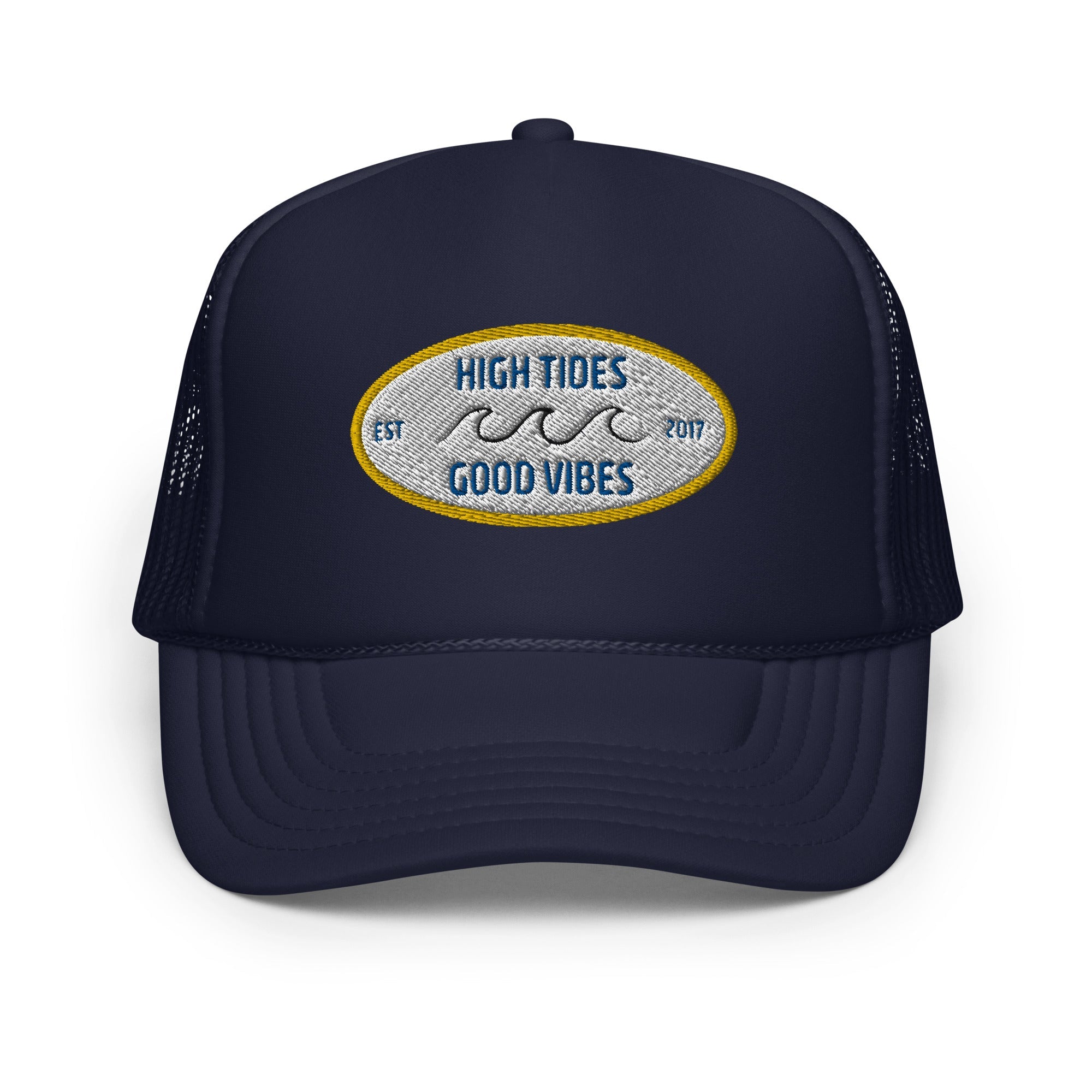 High Tides Good Vibes Foam Trucker Hat-4