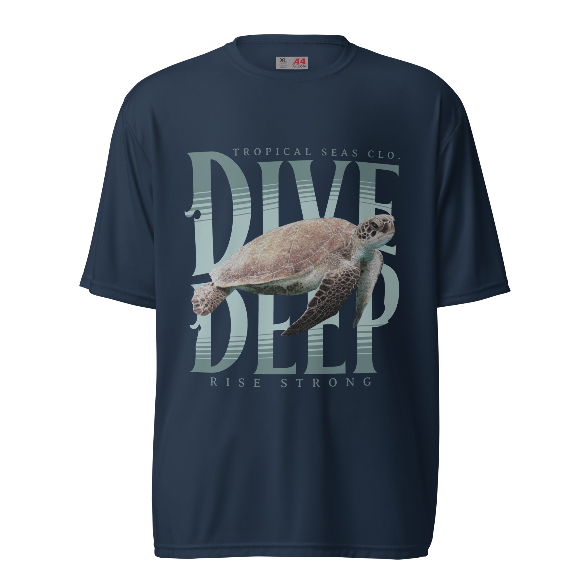 Dive Deep Sea Turtle Performance T-shirt-0