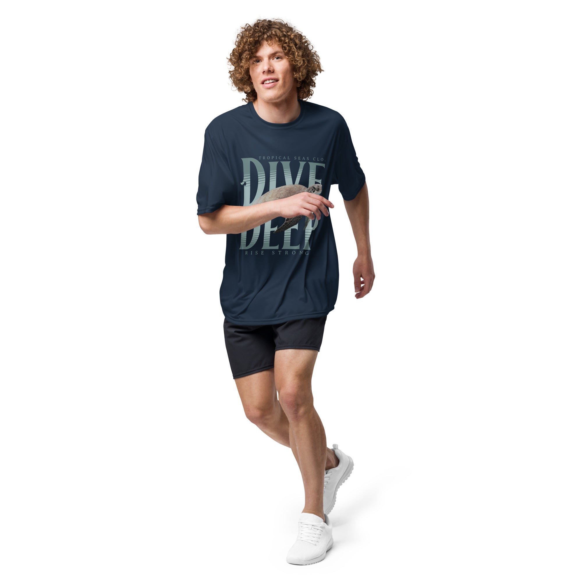 Dive Deep Sea Turtle Performance T-shirt-2