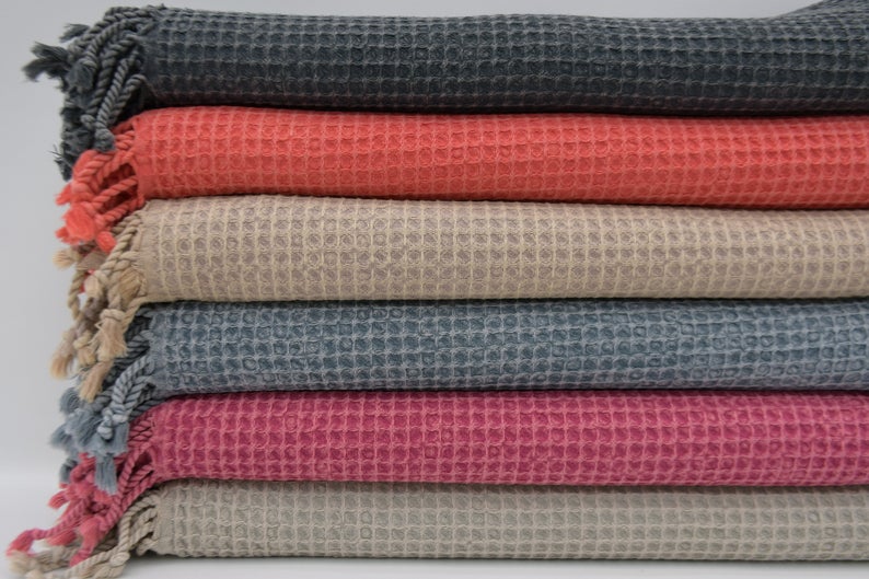 WAFFLE STONE WASHED HAND TOWEL-0