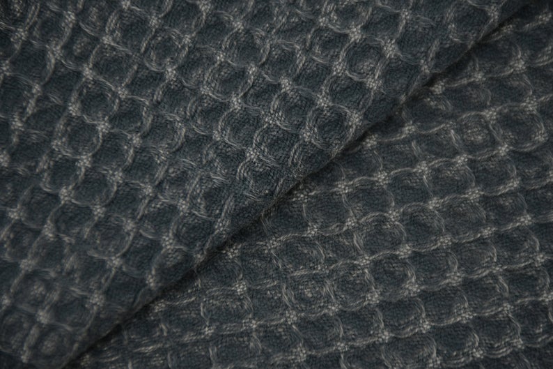 WAFFLE BLACK TURKISH TOWEL-1