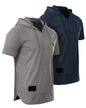 ZIMEGO Men's Pigment Dyed Short Sleeve Vintage Fashion Hoodie-0