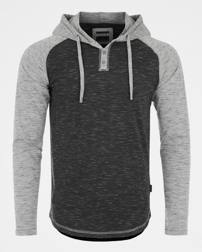 ZIMEGO Men's Hoodie Pullover Sweatshirt - Athletic Button Raglan Henley Shirt Hooded Top-0